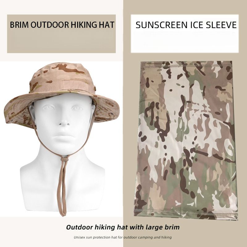 Fishing Hat With Face Shield Set, Cycling Sunshade Face Mask, Outdoor Sun Protection Breathable Hiking Hat_desvips.com