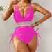 Women's Sexy One-Piece Swimsuit With Back Tie & Cutout - Tummy Control & Adjustable Straps_desvips.com