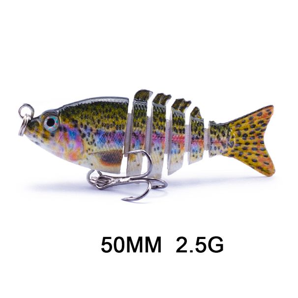Hanlin 5cm 2.5g Mini Multi Jointed Fishing Lures Hard Swimbait 6 Segments Flexible Bait Bionic Crankbait Bass Tackle_desvips.com