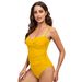 2024 New Swimwear Solid Color Backless Triangle Strap One-Piece Women Front Twist Sexy Swimsuit_desvips.com