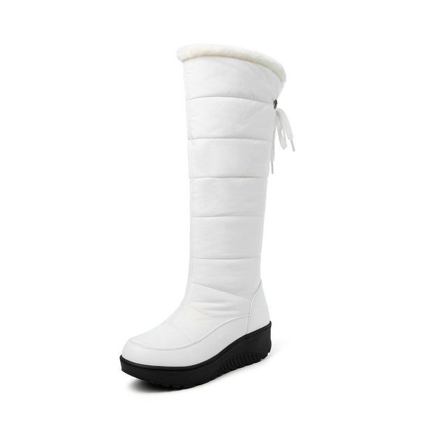 2025 Winter Waterproof Down Cotton Snow Boots Women's Mid-tube Boots Round Toe Thick Sole Thick Fur Comfortable And Warm Cotton Shoes_desvips.com