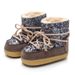 2025 Export Parent-Child Children's Snow Winter Warm Fleece Lined Sequin Short Ski Space Boots For Girls Trendy_desvips.com