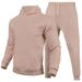 220G Autumn Winter Unisex Casual European Size Blank Solid Color Fleece Loose Sweatshirt Sweatpants Two-Piece Set_desvips.com