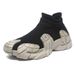 2025 Fashion Sneakers Men's Kniting Breathable Low Help Thick Sole Non-Slip Wear-Resistant Socks Running Shoes 39-45_desvips.com