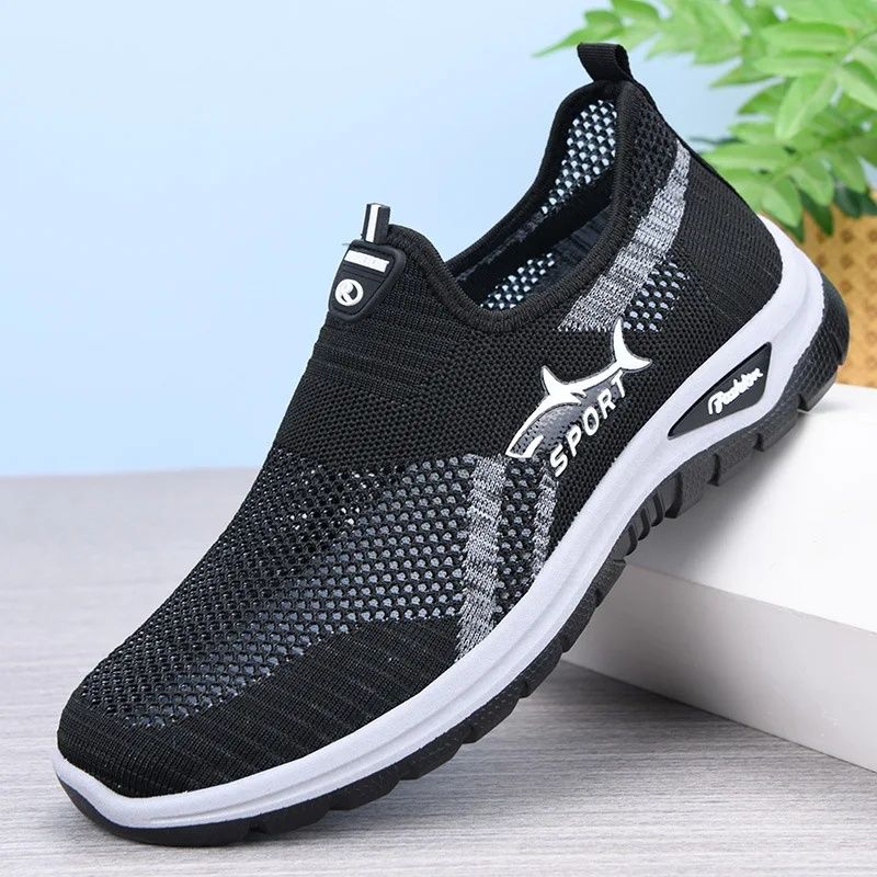 Comfortable Breathable Men's Casual Slip-On Sports Soft Bottom Cloth Easy To Wear Dad Shoes Mesh Upper Summer_desvips.com