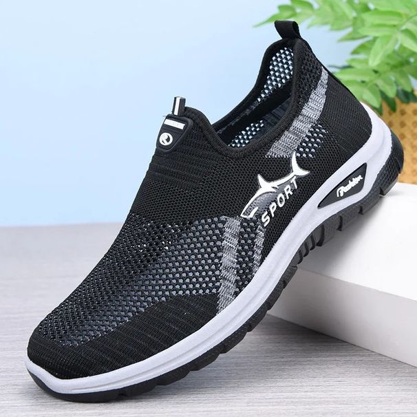 Comfortable Breathable Men's Casual Slip-On Sports Soft Bottom Cloth Easy To Wear Dad Shoes Mesh Upper Summer_desvips.com