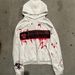 American Style Bloodstain Print Hoodie Unisex Autumn Winter Versatile Trendy Sweatshirt_desvips.com