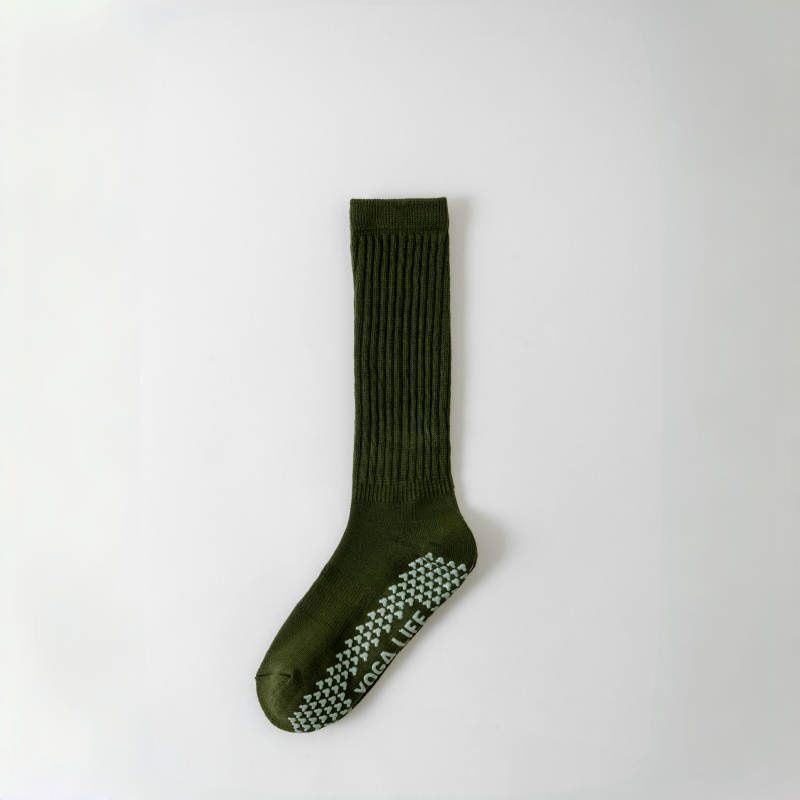 Women's Long Yoga Socks Non-Slip Pilates Fitness Slouch Socks Thickened Calf Autumn Winter Fitness & Body Building_desvips.com