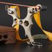 Alloy Slingshot Silvery Multi-purpose Slingshot 9.1*10*1 Cm Suitable For Outdoor Competitions, Fitness Shooting, Hunting, Fishing And Games_desvips.com