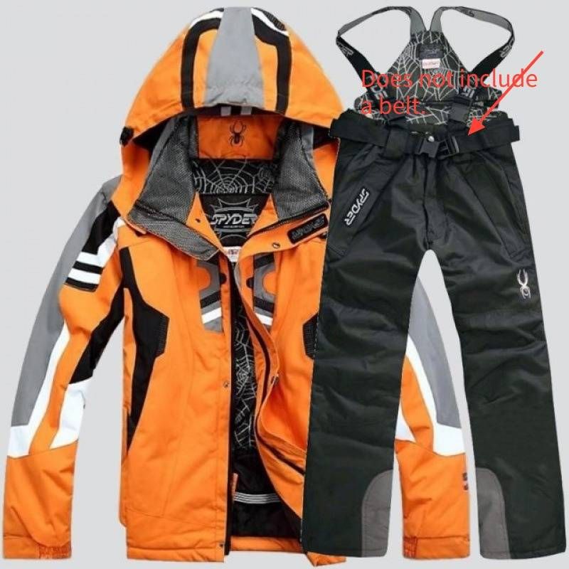 Sports & Outdoor Men's Waterproof Ski Jacket & Pants Set – Winter Thermal Snowsuit For Outdoor Sports (Blue, Red, Black, Grey, Orange, White)_desvips.com
