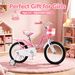 Pink & White Kids Bicycle For Toddlers & Girls, Safe & Lightweight With Training Wheels_desvips.com