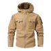 Cross-border European Size Fleece-lined For Men, Autumn And Winter Thickened Warm Outdoor Camouflage Waterproof Hooded_desvips.com