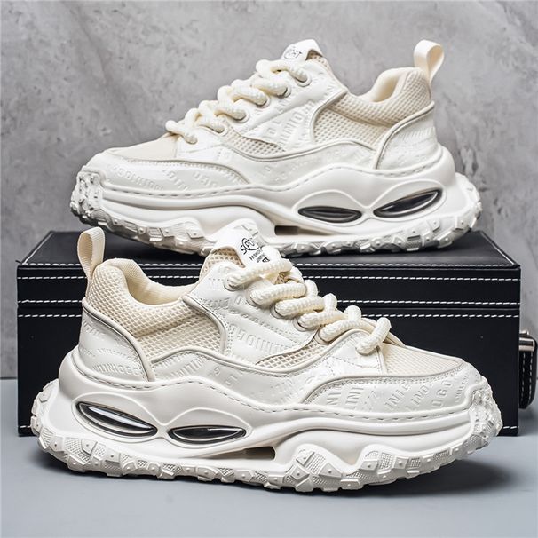 2027 Fashion Sneakers Youth/Men Low Top Lace-Up Breathable Thick Sole Height Increase Shock Absorption Non-Slip Wear-Resistant Running Shoes_desvips.com
