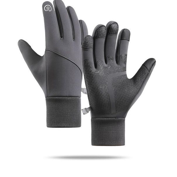 New Outdoor Sports Men's Fleece-Lined Touchscreen Warm Waterproof Cycling Gloves For Autumn And Winter_desvips.com