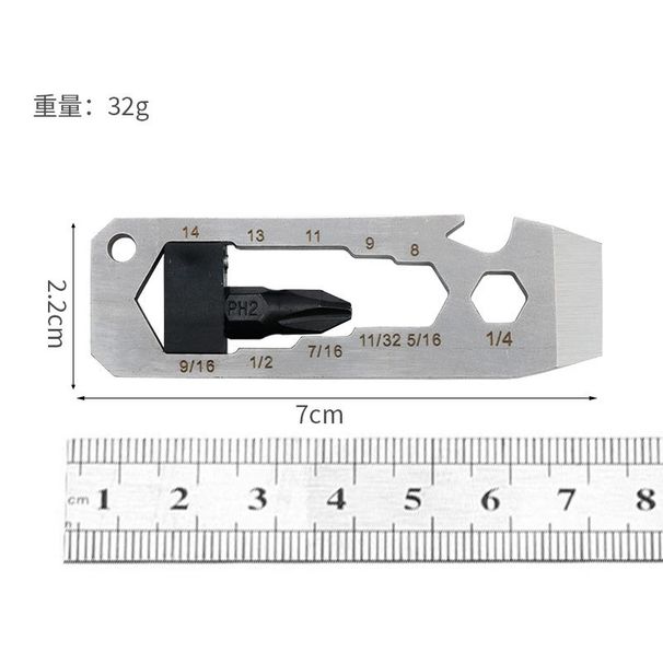 Multifunctional Outdoor Portable Multi-Shaped Keychain Bottle Opener Camping Stainless Steel Creative Tool Card_desvips.com