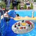 Inflatable Floating Thickened PVC Cooler & Drink Holder (Multi-Functional Design Fits 6 Cups + Ice Compartment Includes Repair Kit & Anchor Rope)_desvips.com
