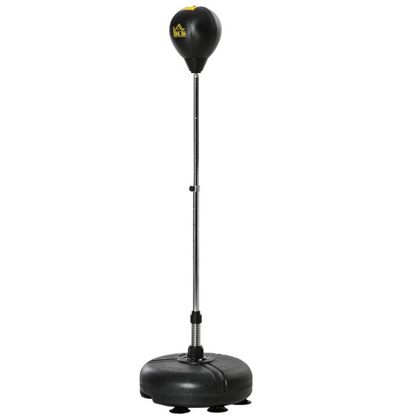Sacco Da Boxe Ad Altezza Regolabile, Guanti Inclusi, In PE E Metallo, 45x45x133-151cm, Oro_desvips.com