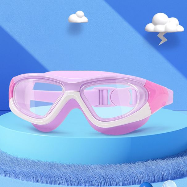 Children's Swim Large Frame Diving Boys Girls Transparent HD Waterproof Anti-Fog Swimming Goggles_desvips.com