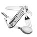 Multifunctional Cutlery Portable Stainless Steel Outdoor Folding Spoon Bottle Opener Detachable Knife Fork Set_desvips.com