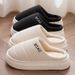 Down Cloth Waterproof Cotton Slippers In Autumn And Winter New Style For Couples Wearing Anti-slip Plush Plush Thickened Warm Shoes At Home_desvips.com
