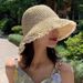Women's Summer Sunshade Fisherman's Hat, Crochet Straw Hat, Outdoor Travel, Vacation, Beach Hiking, Cycling, Sun Protection Sun Hat_desvips.com