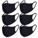 FECEDY 6-Pack Black Half Face Earloop Cotton Masks, Breathable, Reusable, Washable, Windproof And Dustproof For Outdoor Sports_desvips.com