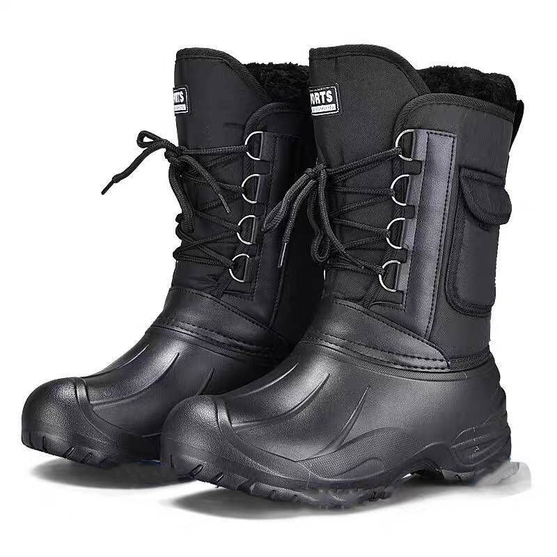 Men's Snow Boots Dual Purpose Fishing Shoes Snow Cotton Wild Fishing Thick Warm Labor Protection Fishing Boots Special Steel Nails Extra Thick Boots_desvips.com