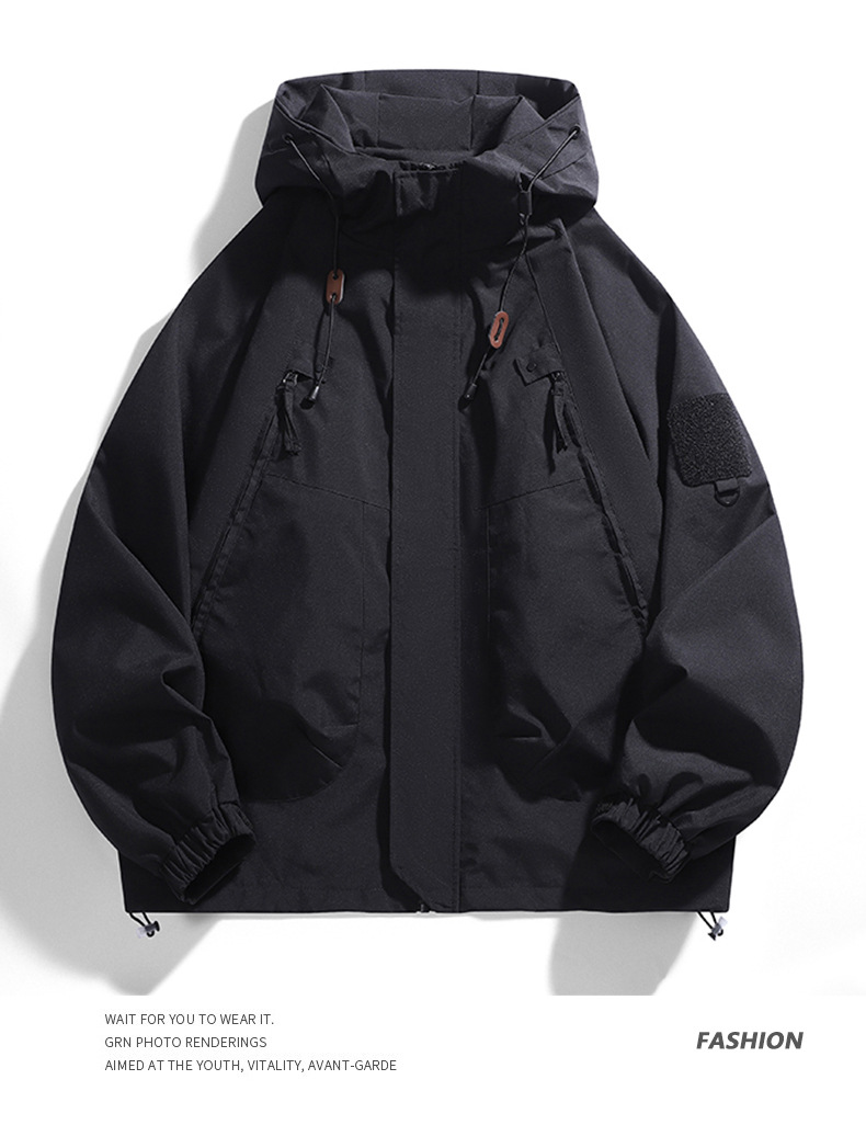 Spring And Autumn Men's And Women's Pairs American Loose Windproof Jacket Outdoor Trendy Hooded Jacket Jacket_desvips.com