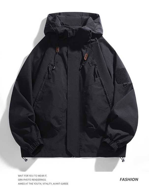 Spring And Autumn Men's And Women's Pairs American Loose Windproof Jacket Outdoor Trendy Hooded Jacket Jacket_desvips.com