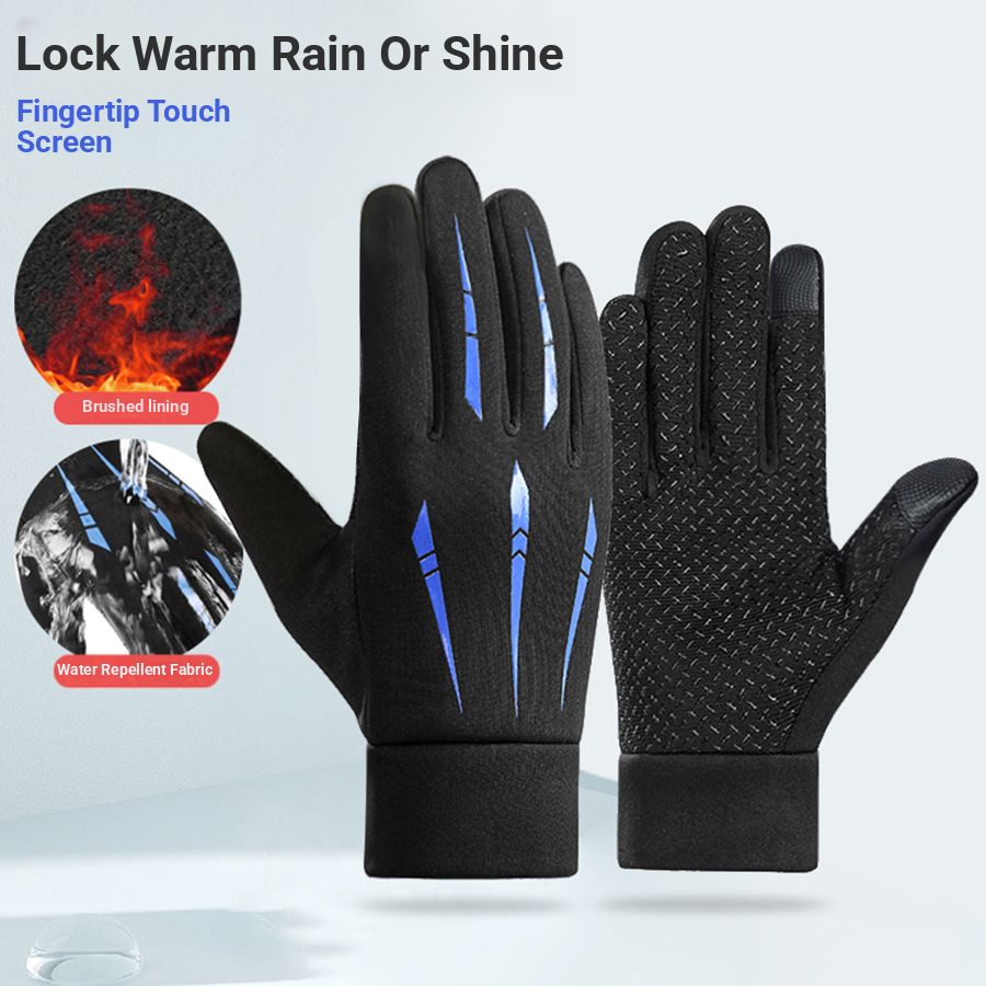 Unisex Winter Touchscreen Gloves – Waterproof, Windproof & Non-Slip With Fleece Lining For Cycling, Hiking & Outdoor (Black/Grey/Red/Blue/Green)_desvips.com