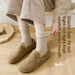 Snow Socks For Women In Autumn And Winter, Thick Mid-tube Vertical Strips, Plush Plush Thickened, Warm And Thick Socks(5 Pairs)_desvips.com