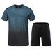 Men's Clothing Sportswear Suit Short Sleeved Summer Quick Drying Breathable T Shirt Morning Jogging Basketball Training Shorts Fitness Badminton Suit_desvips.com