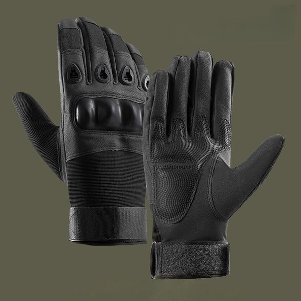 Tactical Gloves For Men – Military Training, Hiking & Cycling (Hard Shell, Full Finger, Black/Green/Tan, M-XL, Breathable & Anti-Slip)_desvips.com