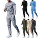 European Clothing Spring Autumn Two-piece Round Neck Long Sleeved T-shirt And Pants Set, Men's Casual Sports Set_desvips.com
