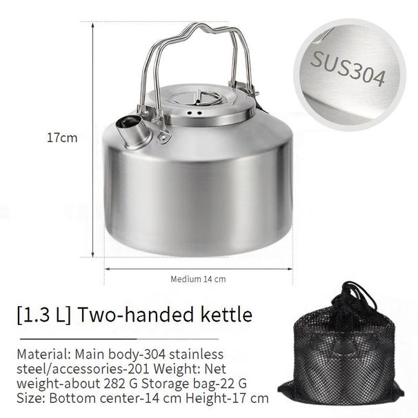 1.5L Stainless Steel Camping Water Bottle - 304 Food-Grade & Leak-Proof - Portable Outdoor Tea/Coffee Kettle For Hiking Picnics & Road Trips_desvips.com