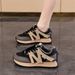 2025 Fashion Sneakers Jogging Shoes Women's Artificial PU Splicing Low Top Lace-Up Non-Slip Wear-Resistant Running Shoes_desvips.com
