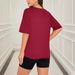 Women's Clothing Solid color all match digital printing two piece short sleeved shorts loose casual spring and summer_desvips.com