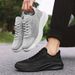 Men's Lace-Up Mesh Leather Patchwork Comfortable Breathable Park Walking Rebound Sole Casual Sports Shoes_desvips.com
