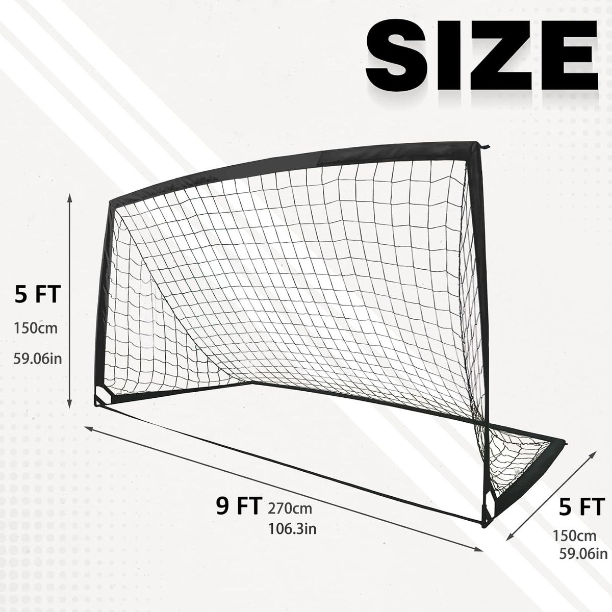 9x5ft Portable Soccer Goal With Net - Quick Setup Foldable Football Goal (2.7m X 1.5m)_desvips.com