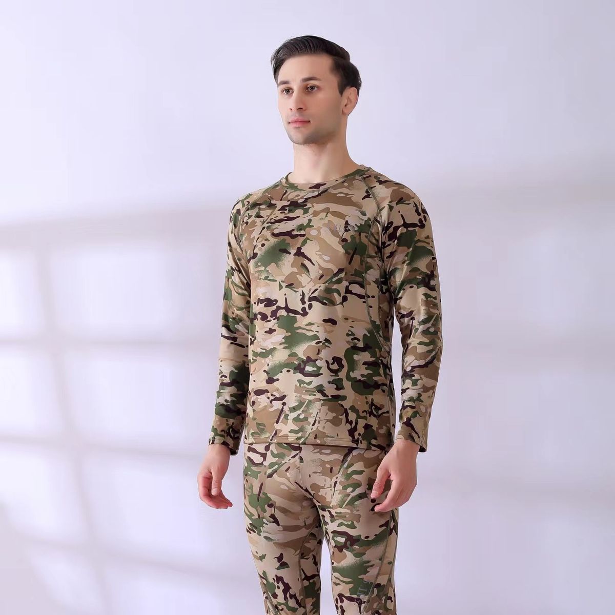 Thermal Underwear Set For Men & Women - Fleece-Lined Long Sleeve Base Layer, Camouflage & Solid Colors, Winter Workout & Outdoor Sports_desvips.com