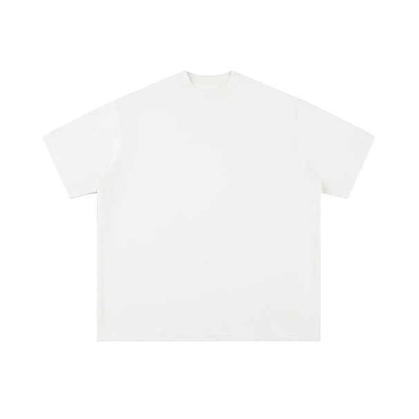 280g Heavy Cotton Crew Neck Black And White Solid Color Short Sleeve Men's And Women's T-shirt Couple Base Shirt_desvips.com