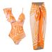 New Sexy One-piece Swimsuit For Women Hot Spring Fashion Slimming Swimsuit Chiffon Split Beach Dress Set_desvips.com