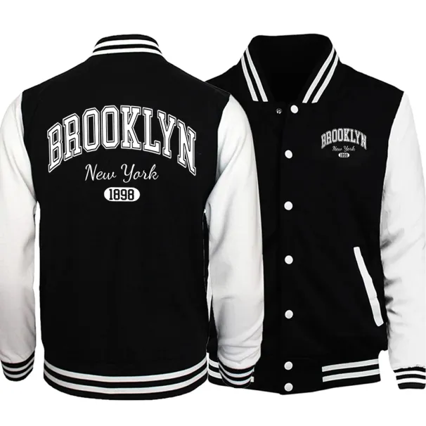 Brooklyn New York 1898 City Letter Printed Man Jackets Preppy Style Baseball Uniforms Casual S-3XL High Street Motion_desvips.com