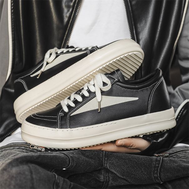 Style Niche High Street Fashion Brand Men's Shoes Trendy Sports Leather Versatile Casual Sneakers Men X163_desvips.com