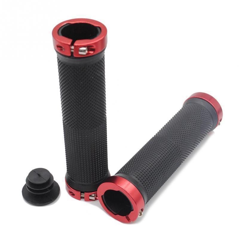 Universal Rubber Anti Slip Mountain Bike Bicycle Grip Double-sided Locking Handlebar Cover Equipment_desvips.com