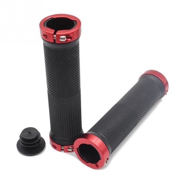 Universal Rubber Anti Slip Mountain Bike Bicycle Grip Double-sided Locking Handlebar Cover Equipment_desvips.com