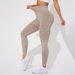 High Waisted Seamless Yoga Pants Women's Sand Washed Cropped Fitness Sports Running Tight Fitting High Elasticity European American Style_desvips.com