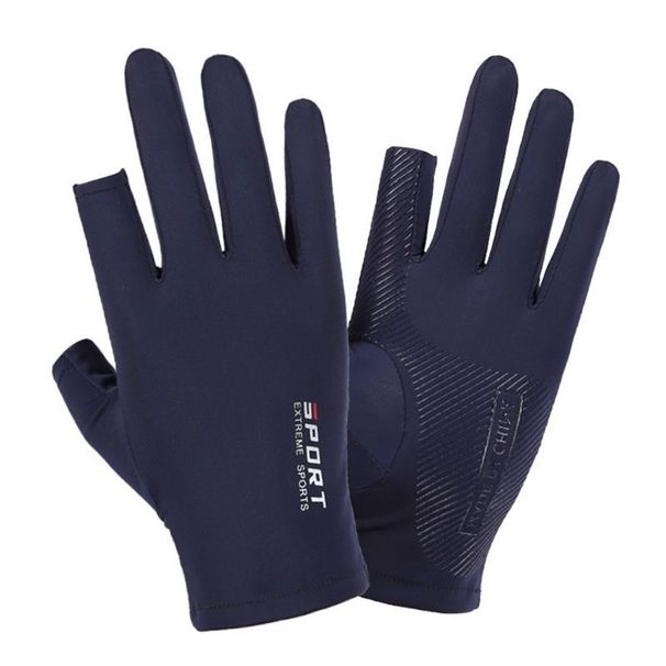 Unisex Ice Silk Half-Finger Cycling Sports Fitns Men's Fingerls Driving High Elastic Comfortable Sun Protection_desvips.com