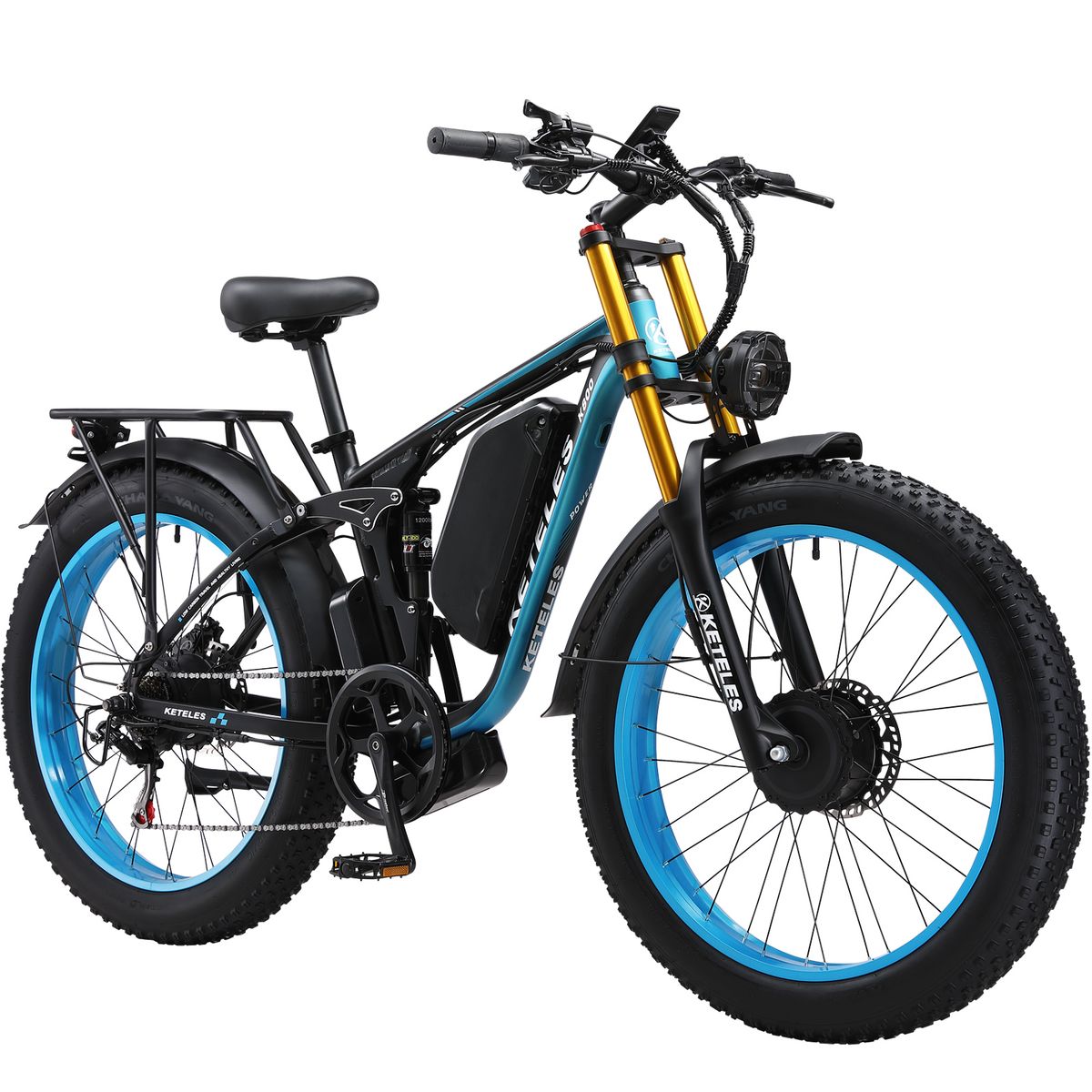 KETELES K800 PRO Full Suspension Electric Bike, 48V 23Ah Battery,Hydraulic Disc Brakes_desvips.com