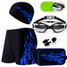 Two-Piece Suits New Men's Fashion Swimming Trunks Boxer Hot Spring Large Size Plus Size Swimming Trunks Men's Swimming Goggles Set Five Piece Set_desvips.com
